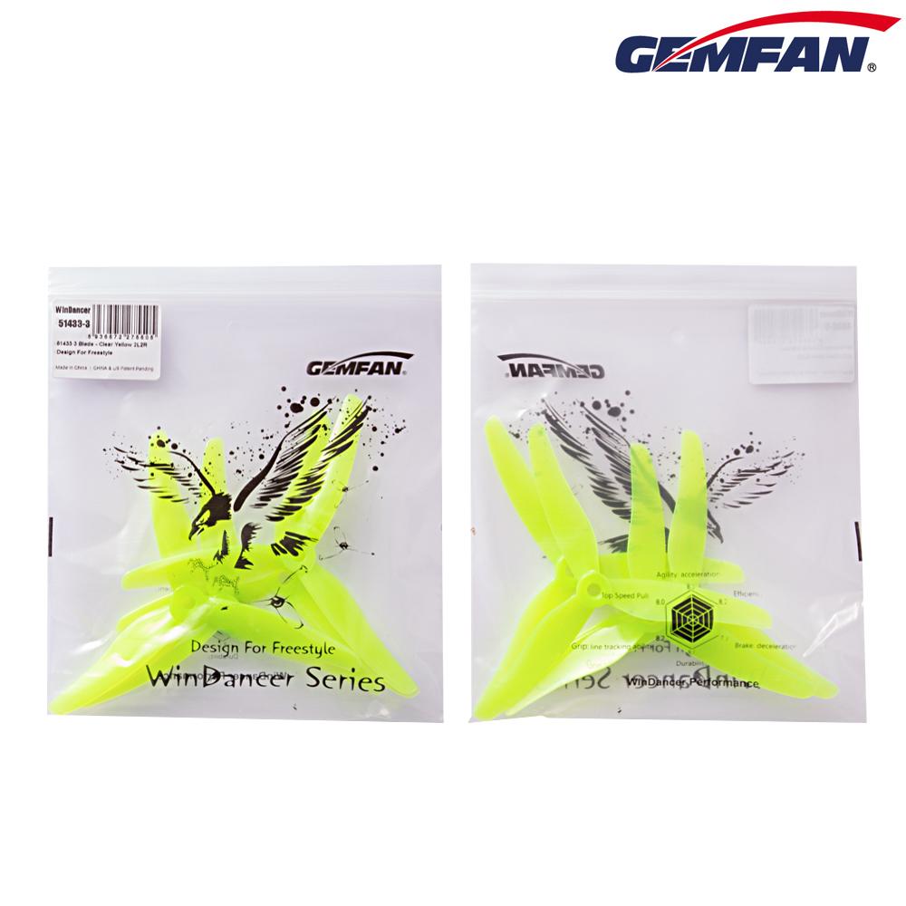 24 pcs/ 12 pairs Gemfan 51433 5inch 3 blade tri-blade Propeller Props Compatible Brushless Motor for FPV Racing Drone 51466