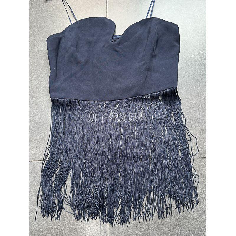 Yan Zi Export Day + Asymmetrical Collar Long Fringe Elegant Sexy Tube Top Vest Tops