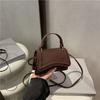 Women Simple Solid Color Suede Small Square Crossbody Handbag For Daily Use