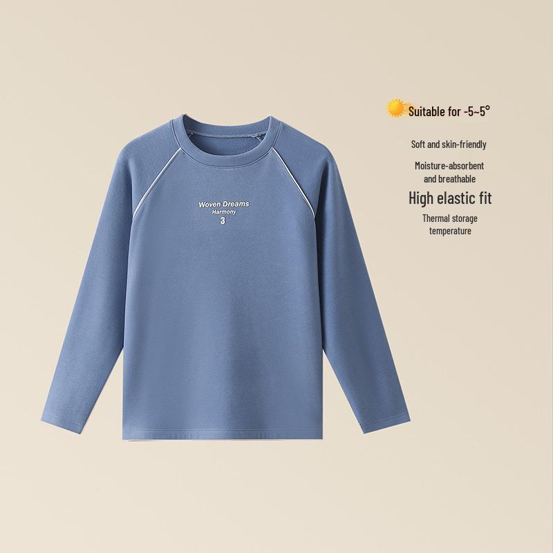 Children's Seamless Thermal Top - German Velvet, High Collar for Autumn/Winter