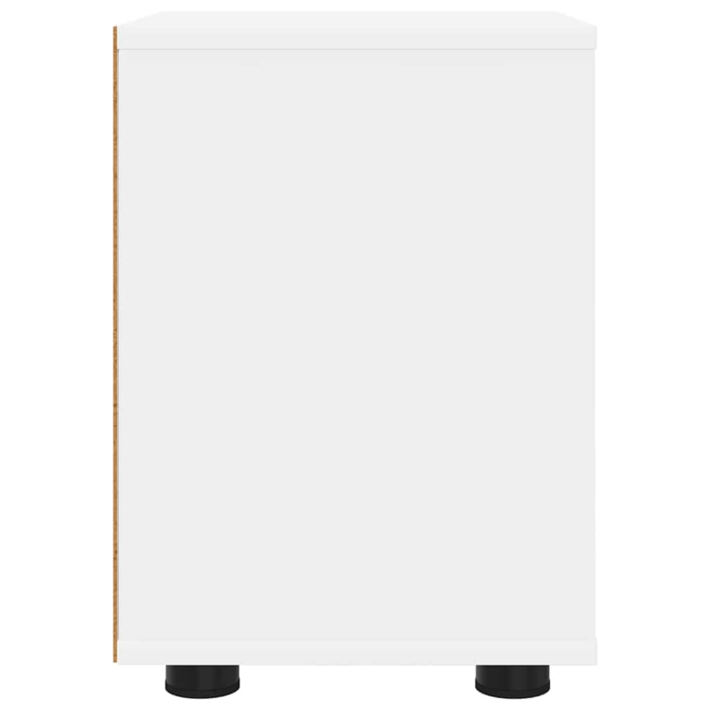 White Nightstand with Drawers 30.5 x 30 x 43 cm Particleboard