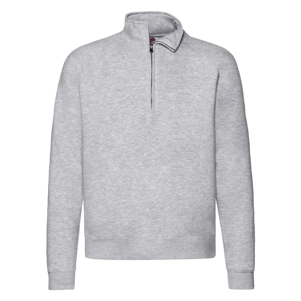 Fruit of the Loom Mens Premium Plain Quarter Zip Raglan Sweatshirt