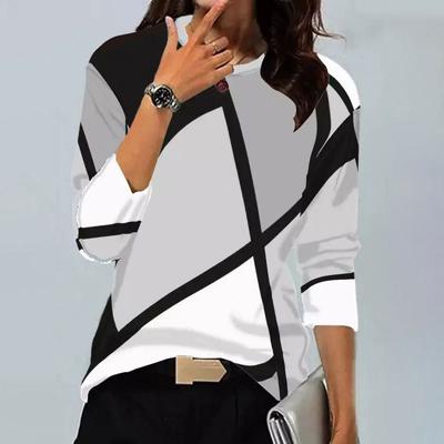 Bluse e Camicie Casual da Donna alla Moda a Maniche Lunghe con Scollo a O