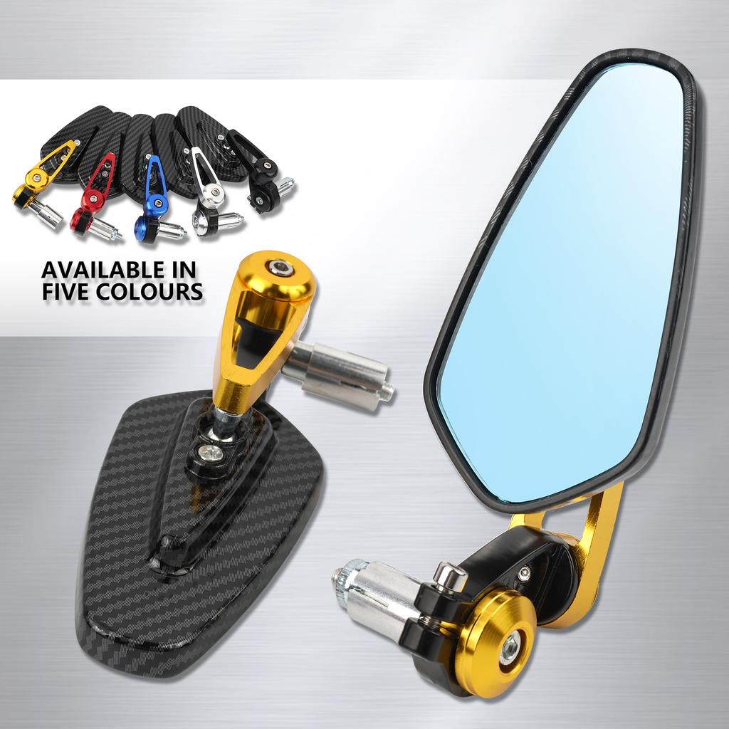 Motorcycle Rearview Mirror Carbon Fiber Pattern Handlebar Mirror Modified Inverted Rear Mirror Universal Motorbike Accessories
