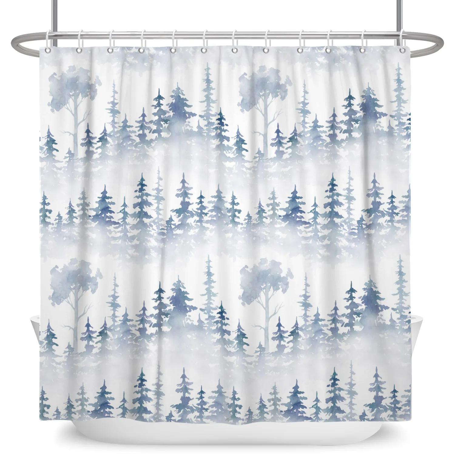 

Green Leaf Waterproof Shower Curtain Color Flower Print Style Polyester With Hook Bathroom Curtain Decoration Household Goods 90x180cm