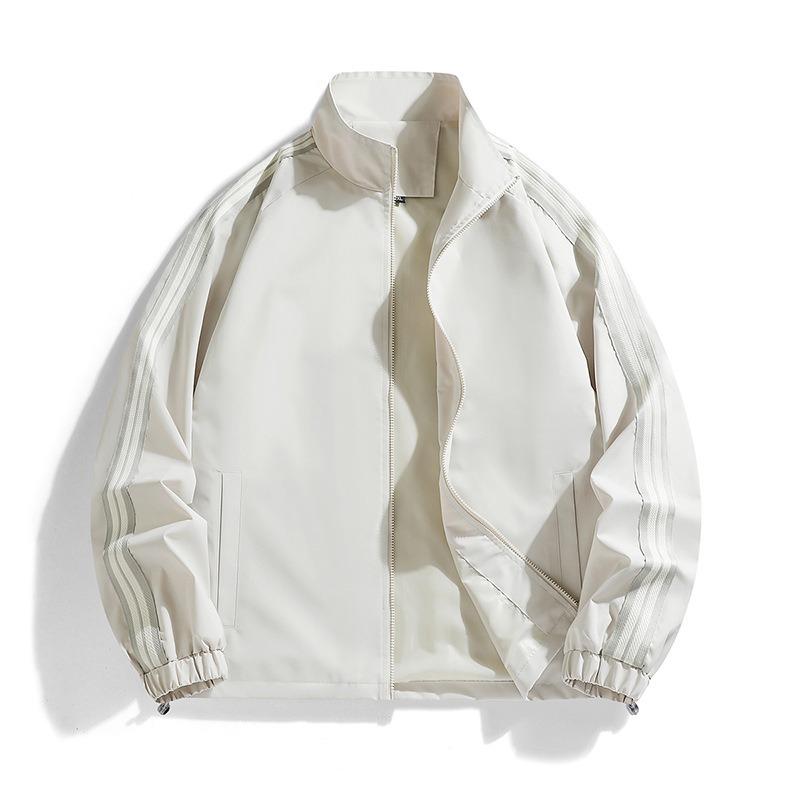 25 Autumn and Winter New Jacket Men's Casual Jacket Stand-up Collar Fashion Jacket Couple Contrasting Colors Trend Versatile