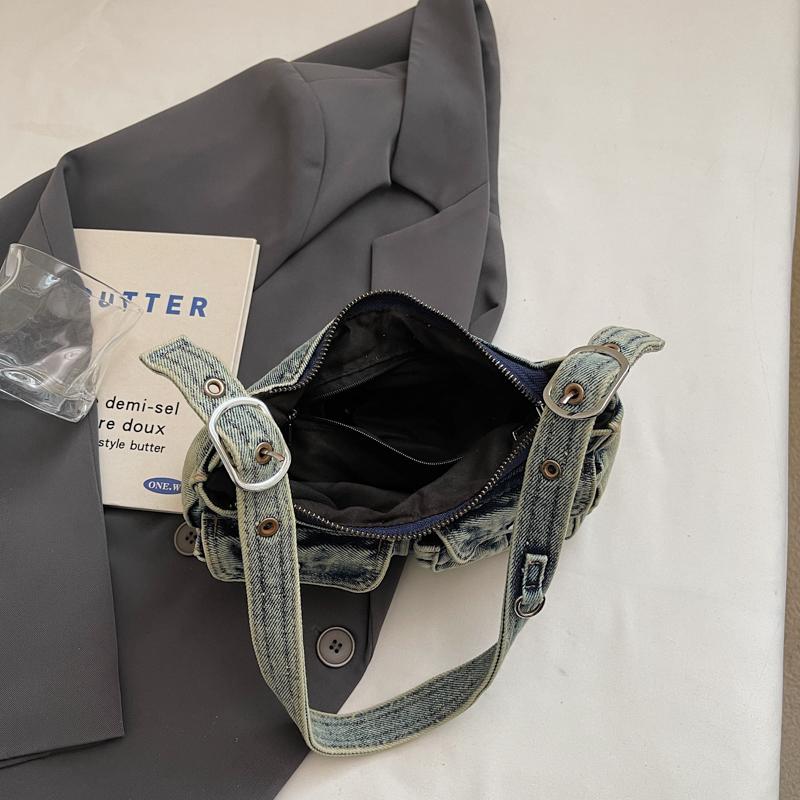 Vintage Denim Underarm Bag Women's Shoulder Bag
