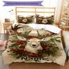 3pcs Custom Name Christmas Reindeer Bedding Set Duvet Cover Closure Includes 1 Duvet Cover & 2 Pillowcases, Soft and Comfortable for All Seasons.