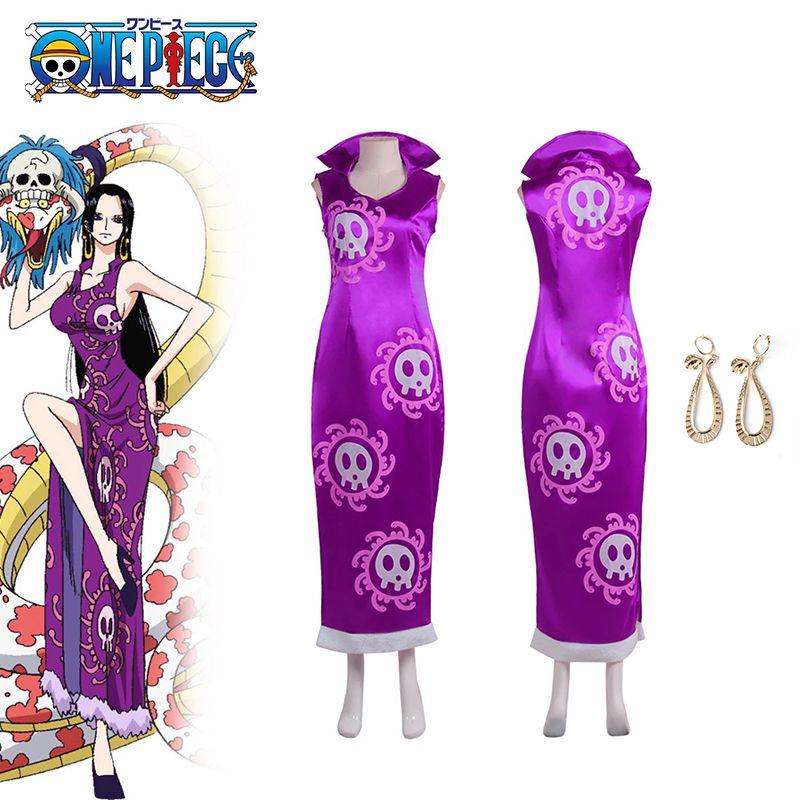 Exquisite One Piece Boa Hancock Cosplay Clothing With Silky Fabric And Beautiful Printing