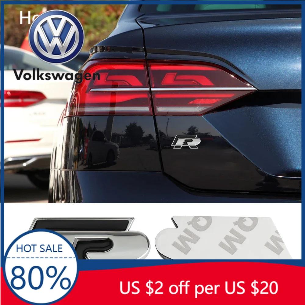 Für VW Volkswagen Jetta MK5 Golf 1 Stück 3D Auto Kofferraumaufkleber R Logo Auto Dekoration Aufkleber Zubehör Für Volkswagen VW GOLF Polo