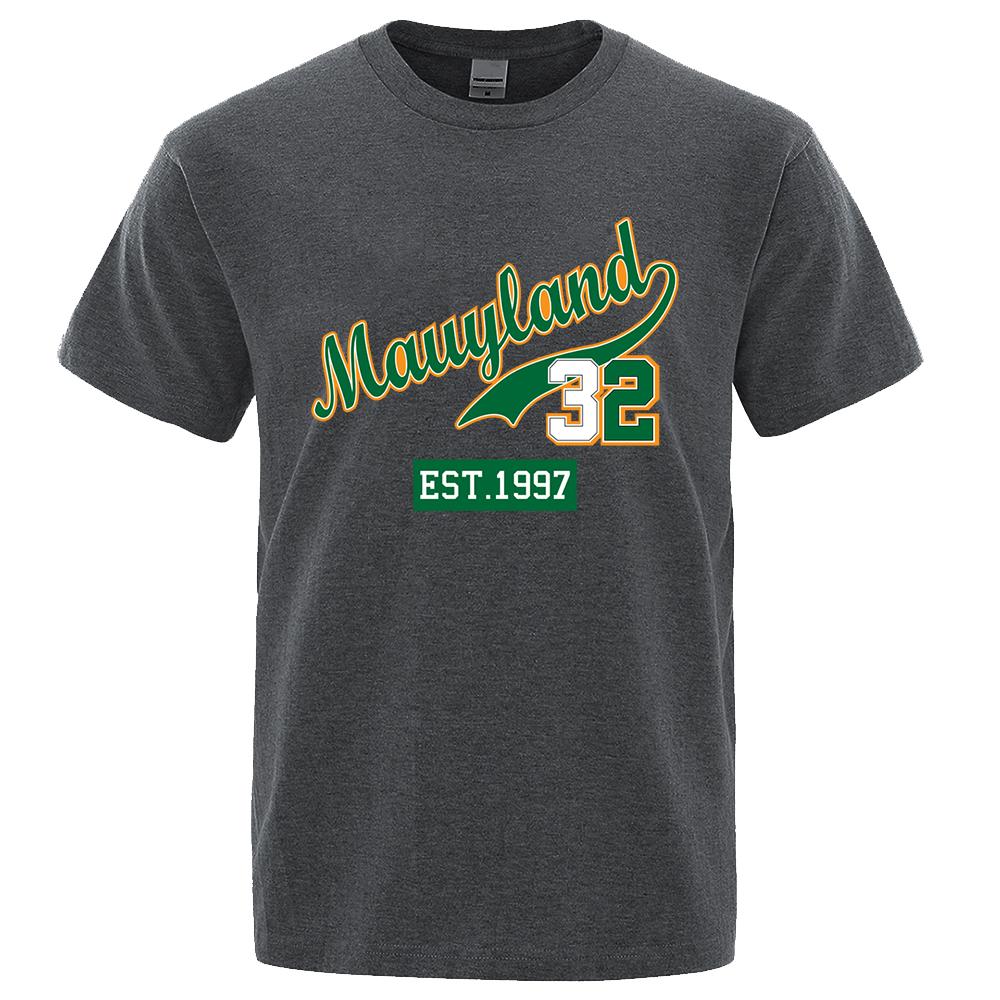 Marllyland 32 Est.1997 Streetwear Letter Graphics Tops Man Casual Oversize T Shirt Cotton Crewneck Loose T Shirts