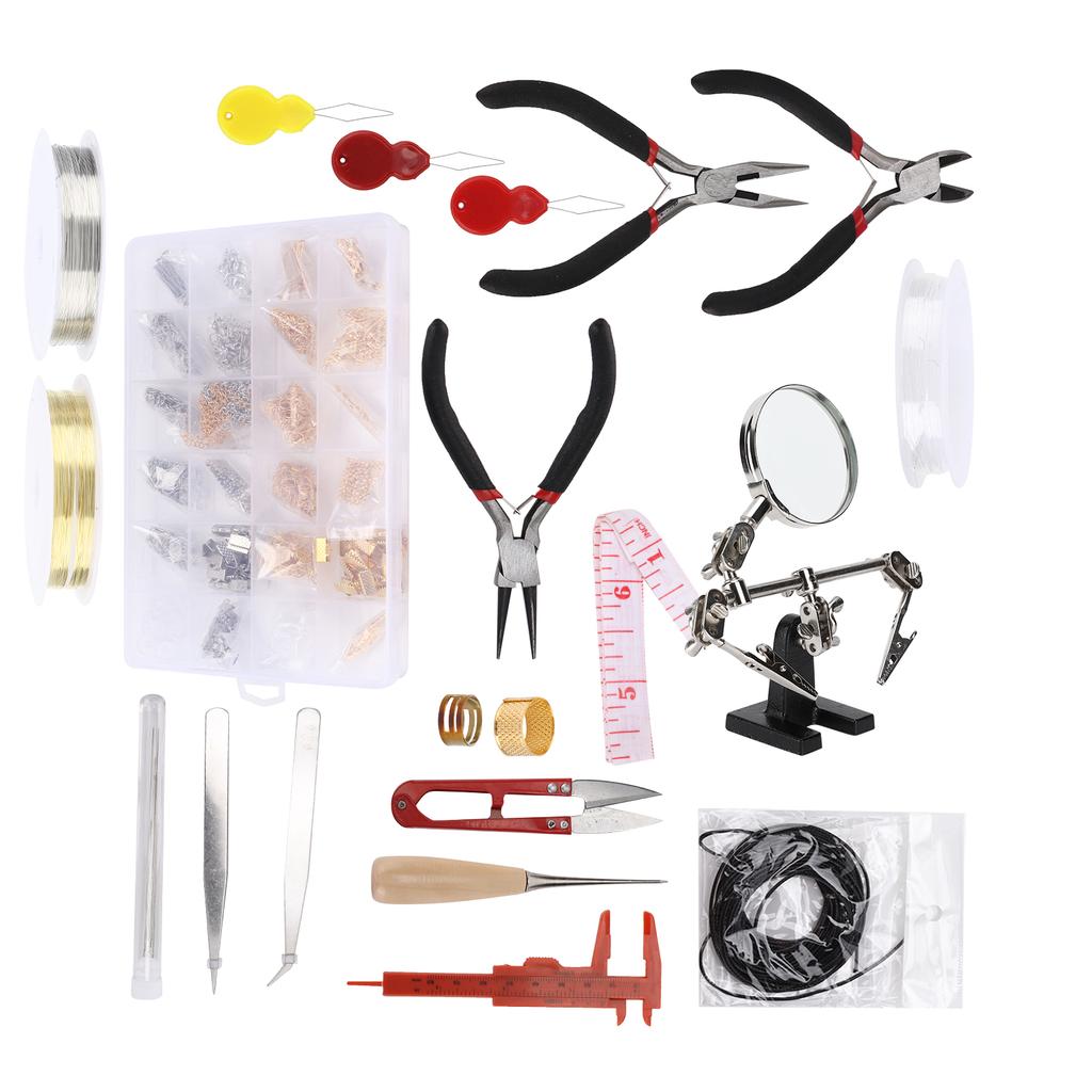 Jewelry Making Set Pliers Necklace Chain Open Ring Kit Beaded DIY Handicraft Accessories