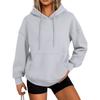 Women's Fashion Casual Solid Color Pocket Long Sleeve Hoodie