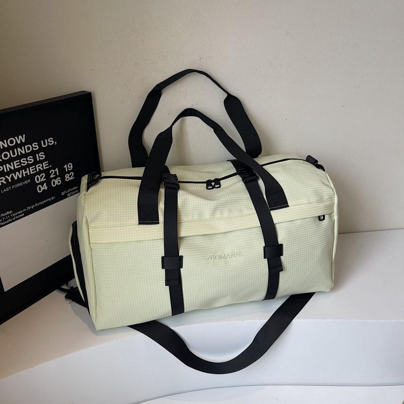 Large Capacity Sports Fitness Bag Separation Shoes Bags Shoulder Bag Plaid Storage Travel Bag