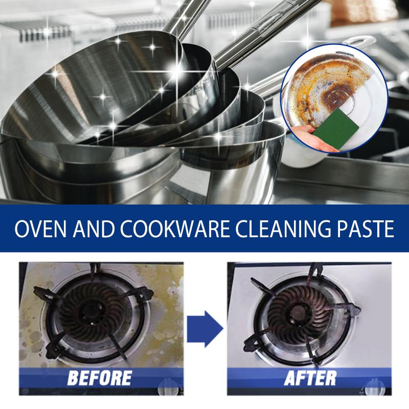 Stainless Steel Cleaning Paste Oil Rust Stain Remover Cream Kitchen Range Hood Pot Cookware Cleaner for Deep Cleansing Tasks