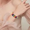 Bohemian Style Handmade Bracelet Colorful Round/Square Clasp Handchain Comfortable Wear Wristband for Fashionable Women