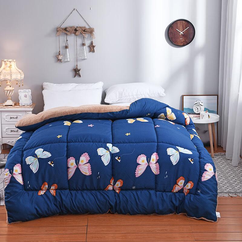Yuanzhiwei Snowflake Milk Lamb Velvet Double-Sided Thick Winter Quilt