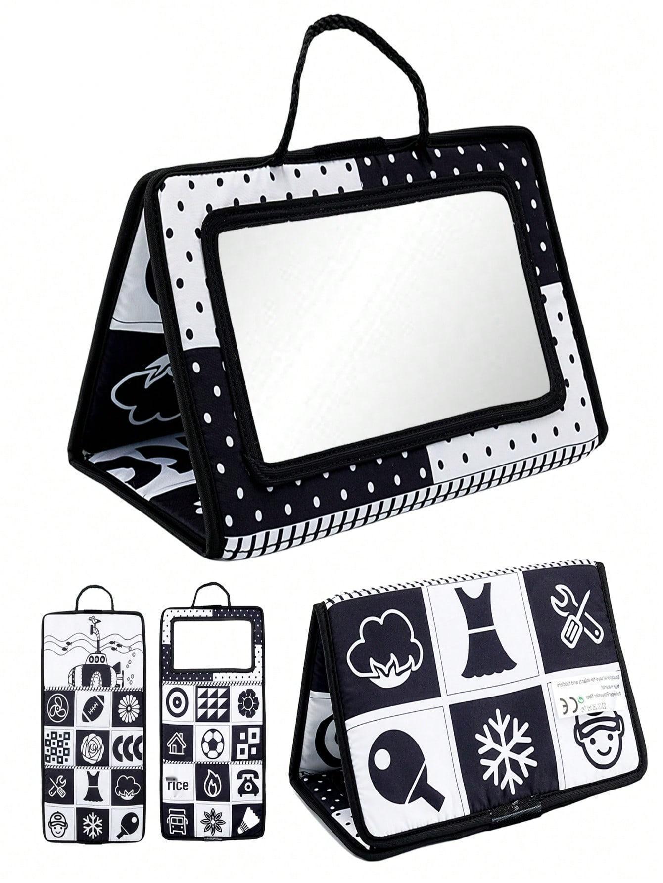 

Foldable Funhouse Mirror Mobile for Strollers and Car Seats - Infant & Toddler Educational Toy