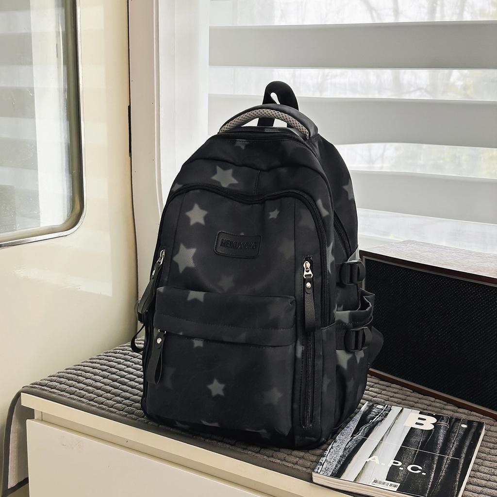 Schoolbag Star School Bag for Women New Korean Style Harajuku Large Capacity Backpack INS Cute Academy Girl High School Backpack