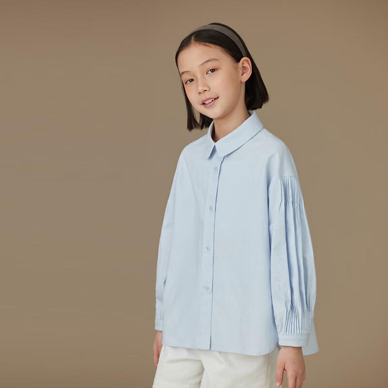 Hacikis Girls  Blue 100% Cotton Long-Sleeve Shirt 140