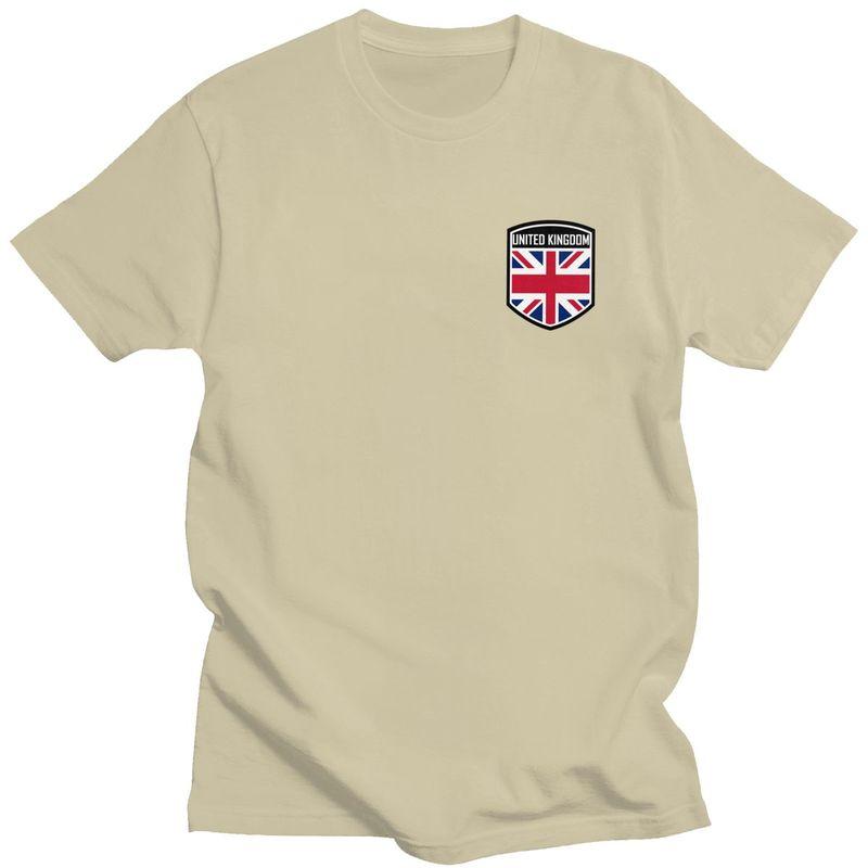 Individuelle Britische UK Vereinigtes Königreich Flagge T-Shirts Herren 100% Baumwolle Tee Tops T-Shirts Kurzarm Mode T-Shirt