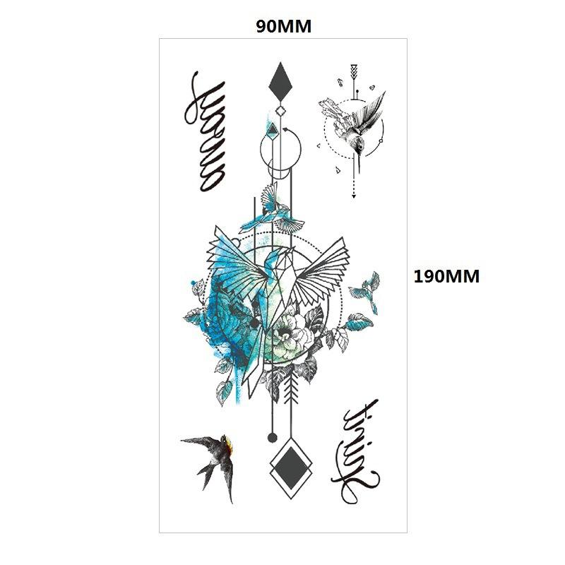 English Tattoo Sticker Feather Red Lip Totem Arm Circle Set Simulation Waterproof Tattoo Sticker