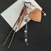 Leather Braided Rope Car Keyrings Woven Rope Handmade Heart Keychain  Jewelry Accessories