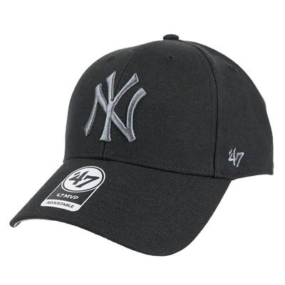 47 Brand Cap MVP Adjustable MLB Logo Low Cap Men's Hat 6 Panel Black Street Yankees Free Size Curved Visor Baseball