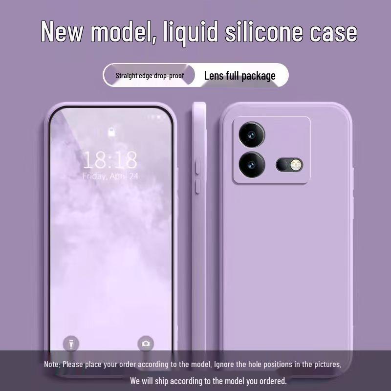 iQOO Neo8 Solid Color Liquid Silicone Anti-Drop Soft Phone Case