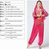 Women's Ethnic Long Sleeve Performance Set: Belly Dance Highlight Pants & Top