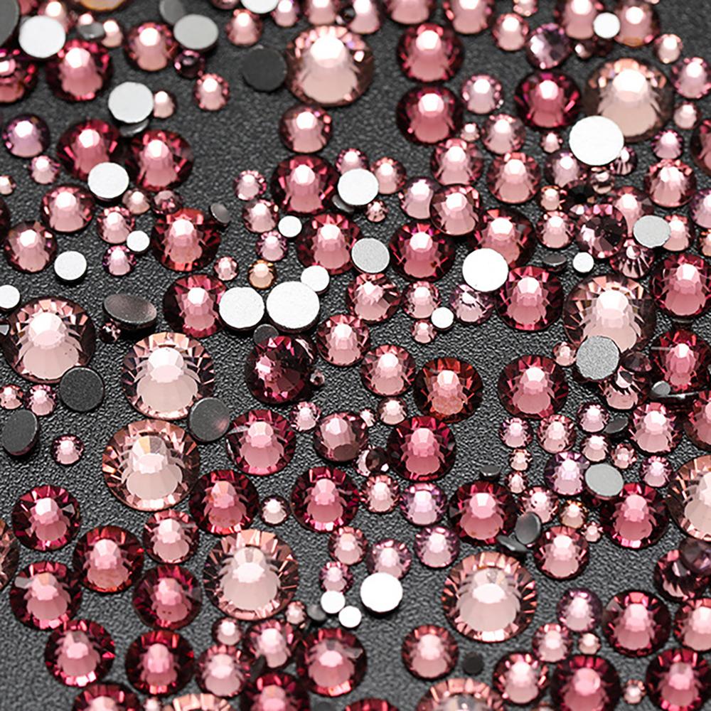 Flatback Crystal Glass Rhinestones Mix Size 14400pcs Non-Hot Fix Bulk Rhinestones for Nail Art Cup Garment Decoration