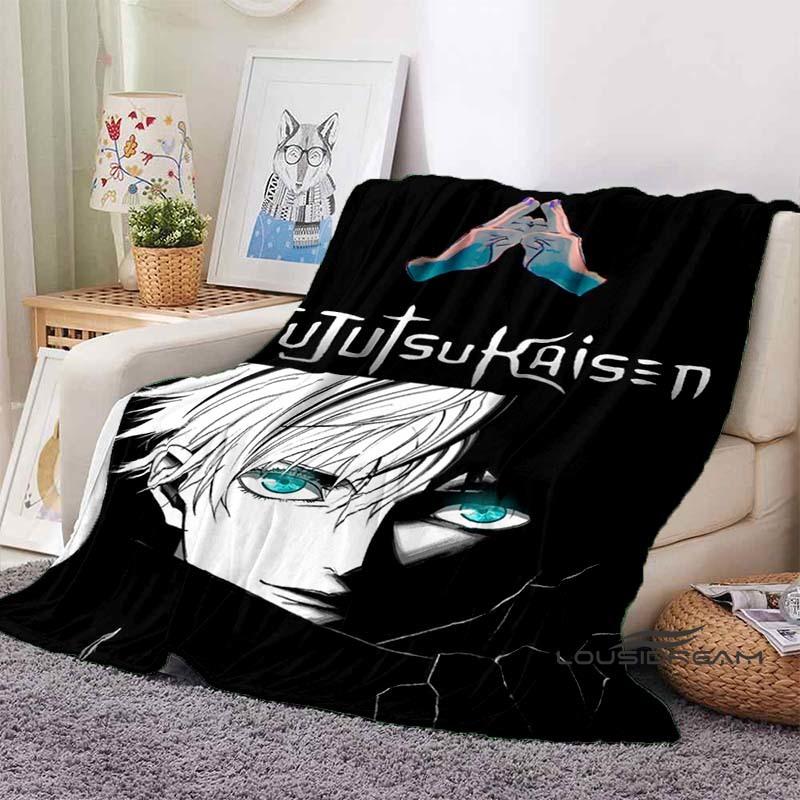 Jujutsu Kaisen Cartoon-Themed Flannel Blanket — Soft & Cozy Throw for Bed, Sofa, or Picnic Use — A Great Gift for Kids