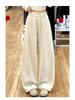 Women's Yellow Velvet Wide-Leg High-Waist Banana Pants - Autumn/Winter