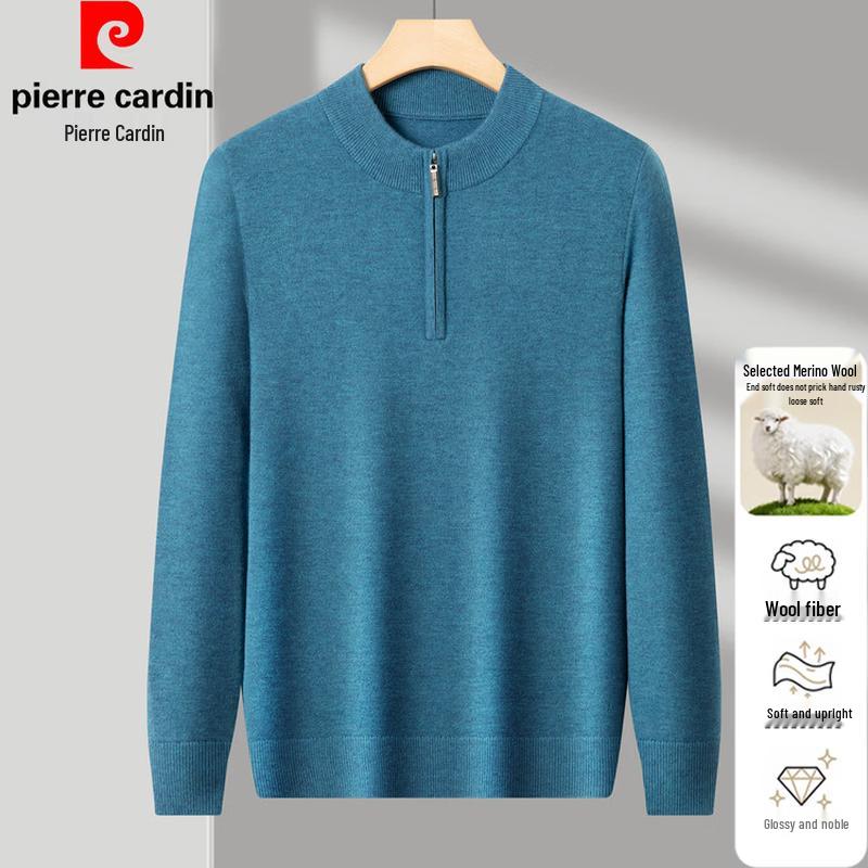 Pierre Cardin Men's Solid Half-Zip Wool Blend Sweater
