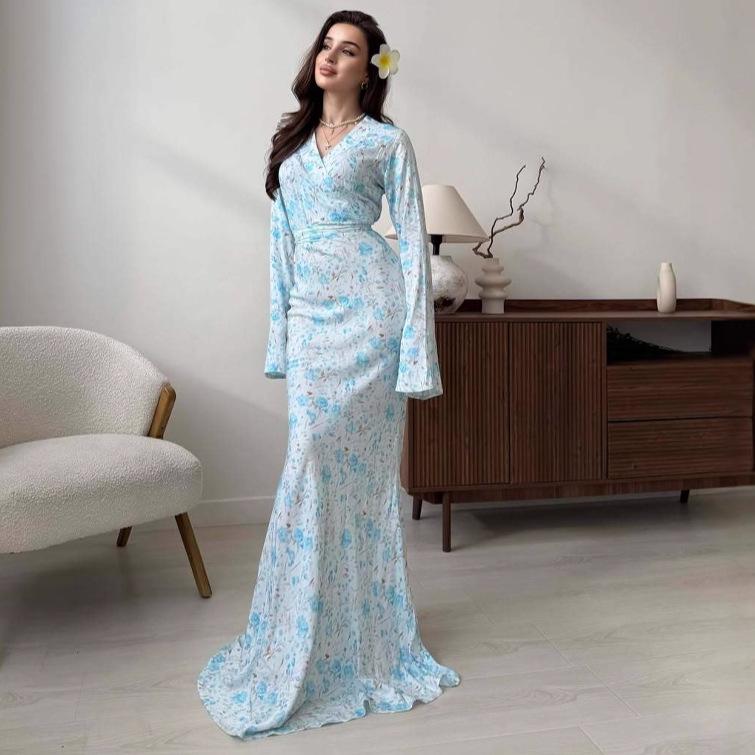 2025 Summer Women's Slimming Long-Sleeve Bodycon Dress - European & American Fashion