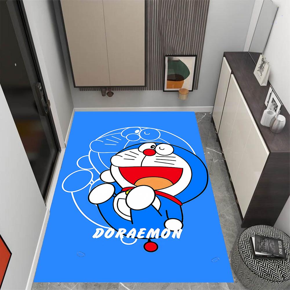 Doraemon Heart Adventure Themed Anti-Slip Rugs - Polyester Home Decor, Suitable for Bedrooms, Living Rooms, Doorways, Studios, and Decorations