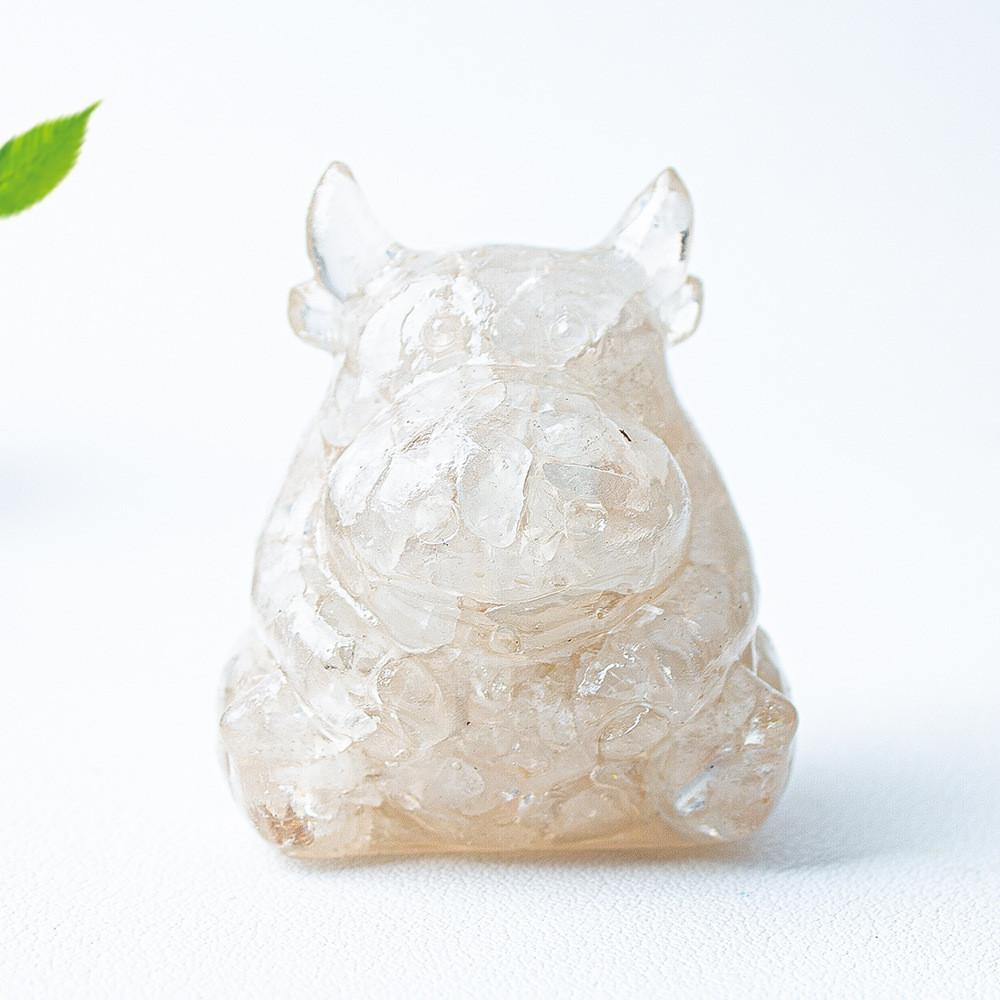 

Resin Crystal Cow Figurine With Lucky Fortune For Office Desk Decor Gift For Teens And Adults Style A