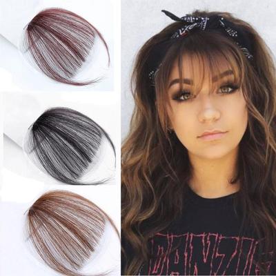 Air Bangs Pure Bangs Extension de cheveux perruque synthétique naturel noir brun clair brun foncé noir fibre haute température
