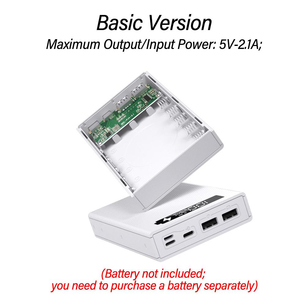5 Cells 18650 DIY Power Bank Case Kit Detachable No Soldering Battery Box Mobile Power Shell Wireless Charging Without Battery