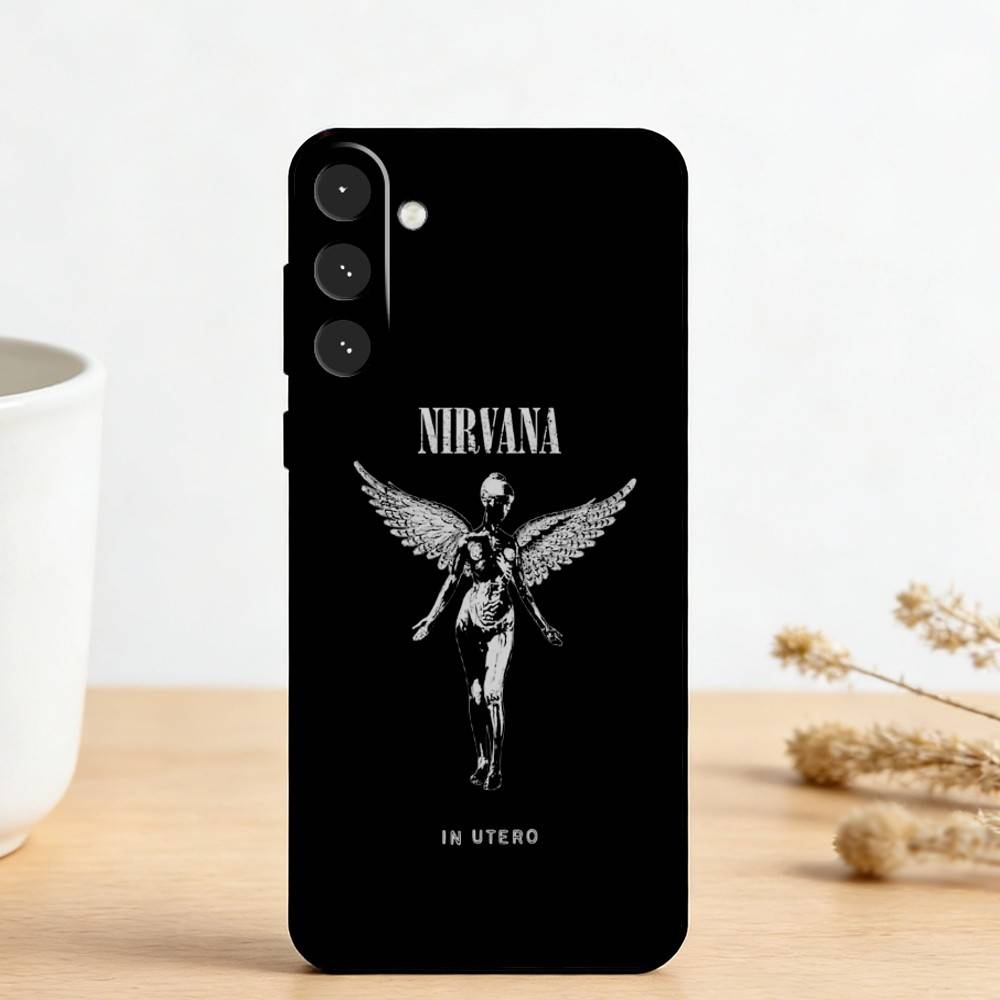 N-Nirvana Rock Band Lamentably     Phone Case For Samsung Galaxy A73,A72,A71,A70,A53,A52,A51,Others Soft Black Cover