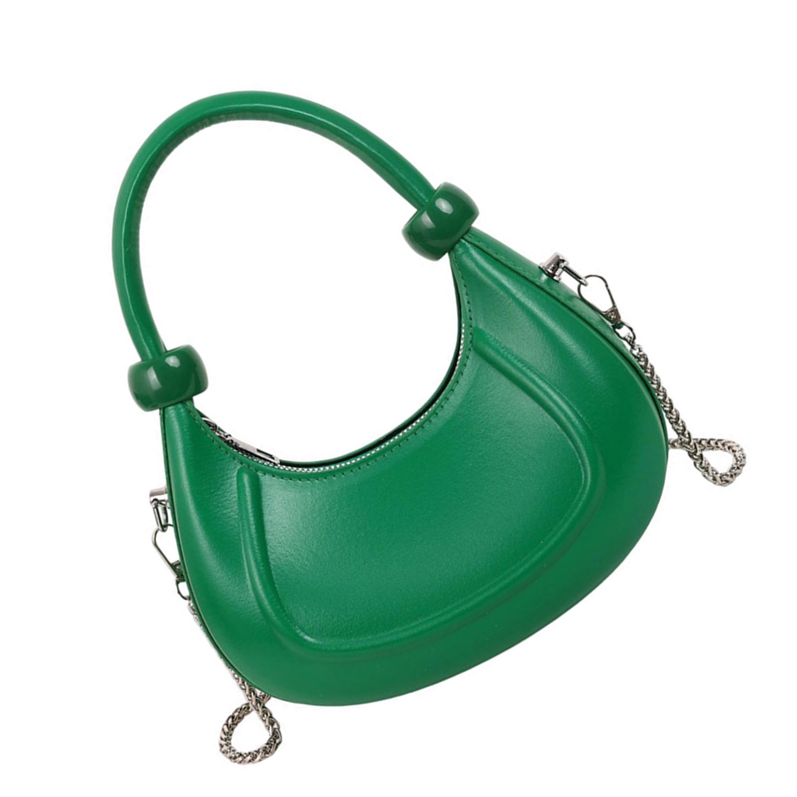 

Women s Hobo Handbag PU Leather Shoulder Tote Purses with Zipper Casual Crossbody Bag with Removable Chain Gifts зелёный