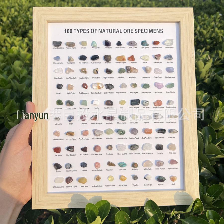100 Crystal Mineral Specimens: Raw Agate Geological Teaching Ornaments - Science Education Stone Photo Frame