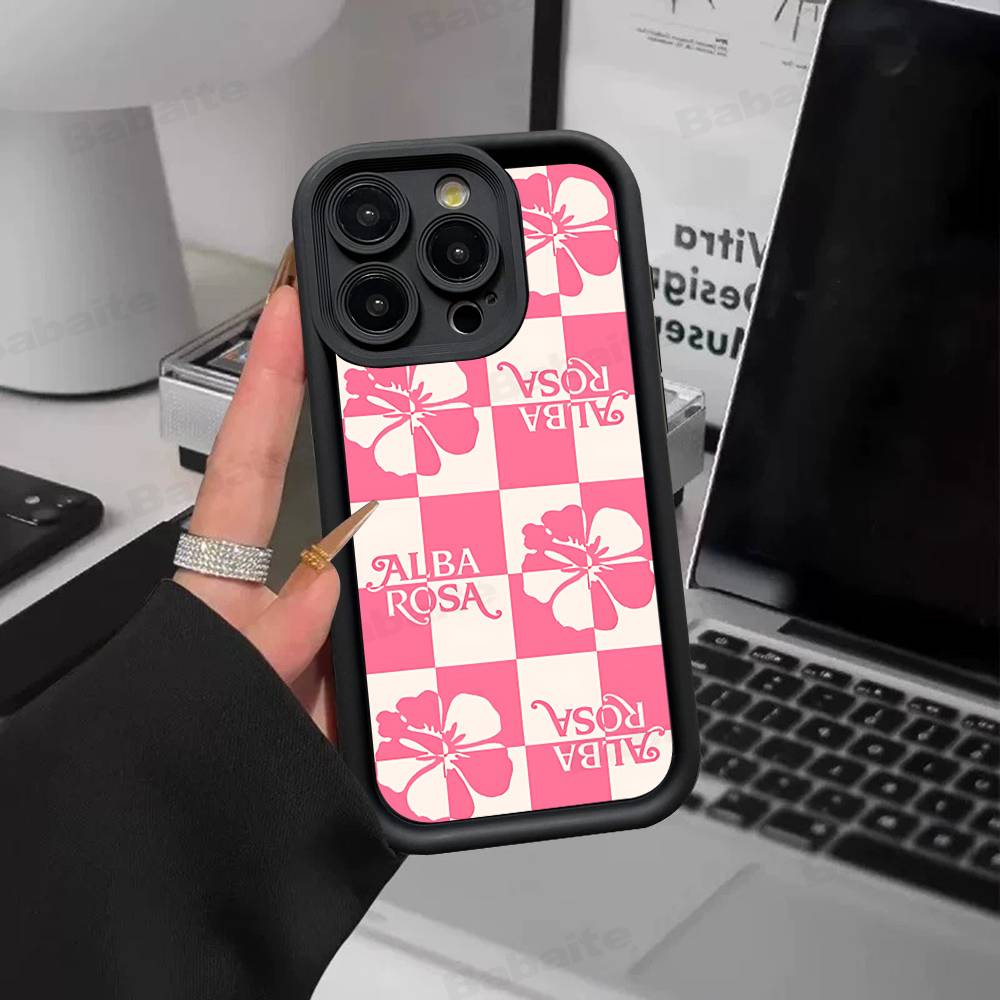 Fashion A-ALBA R-ROSA Silicone Phone Case For IPhone 17 Pro Max 16 15 14 13 12 11 Plus 17 Air