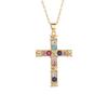 Hip Hop Luxury Zircon Cross Pendant Necklace Stainless Steel Chain Jewelry Gifts for Women Men
