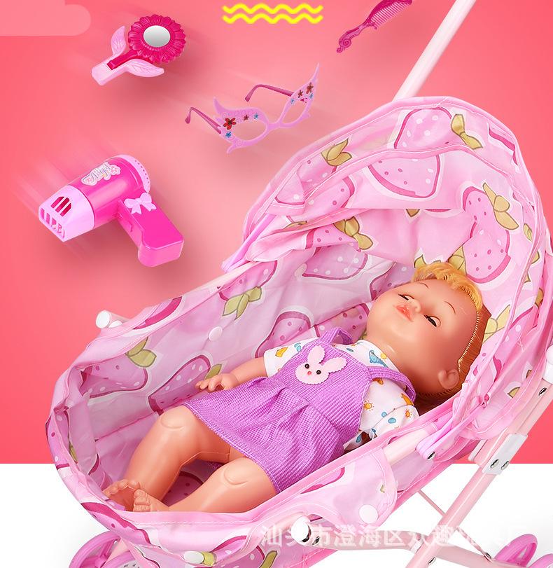 Girls' Playhouse with Doll and Toy Stroller Set