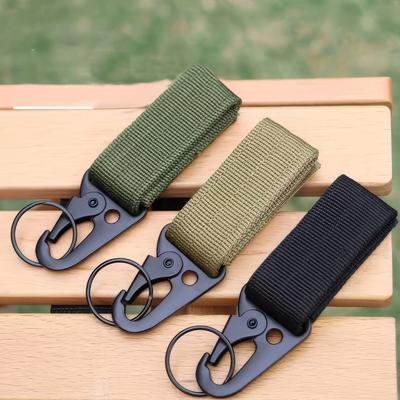 Outdoor Multi-purpose Nylon Webbing Buckle Portable Heavy Duty Adjustable Fastener Tape Camping Hiking Backpack Waist Hanging Keychain Rope