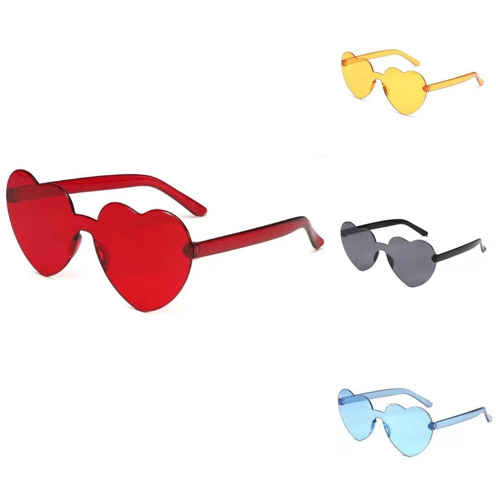 Heart Shaped Rimless Sunglasses Women's Candy Color Glasses