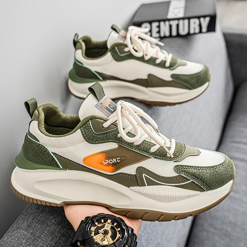 New Fashion Men 's Four Seasons Comfortable Thick Sole Shoes Students BoysTrending Soft Sole Breathable Casual Running Sneakers