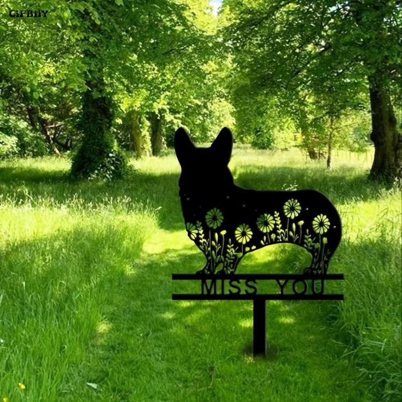 Metall-Gedenkplakette für Haustiere, personalisiert, Corgi-Andenken, rostschützende Beschichtung