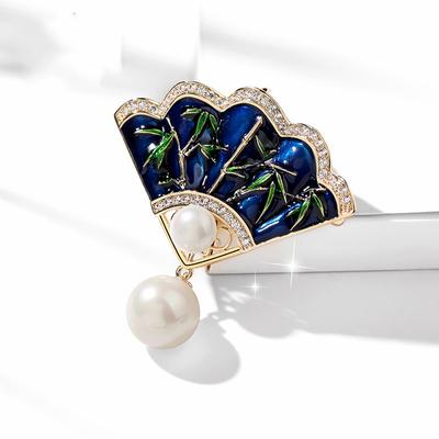 Broche papillon peinte en émail de style chinois haut de gamme pour femme, accessoire polyvalent et élégant pour pull et corsage